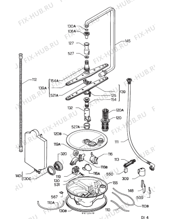 Взрыв-схема посудомоечной машины Rex SI828M - Схема узла Hydraulic System 272